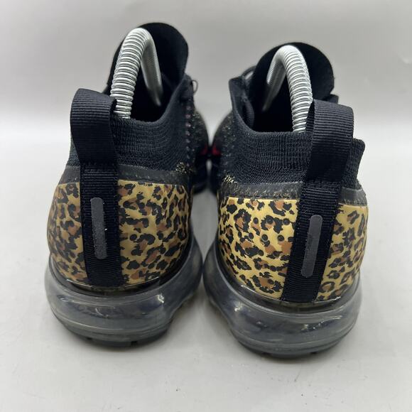 Nike Air VaporMax Flyknit 2 Cheetah Shoes Women Size 10 Black Red Low Sneakers - Picture 4 of 8